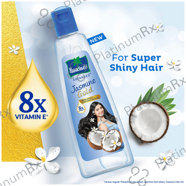 Parachute Advansed Jasmine Gold Hair Oil with 8x Vitamin E - For Strong & Shiny Hair - Non-Sticky 500 ml
