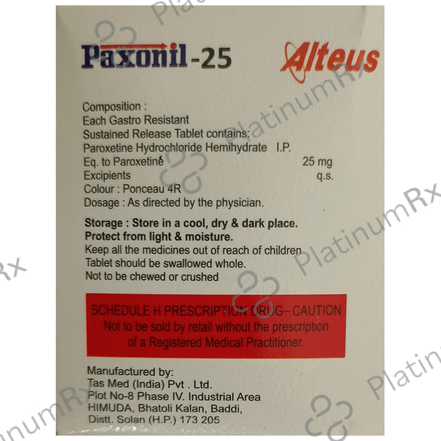 Paxonil 25mg Tablet SR 15s