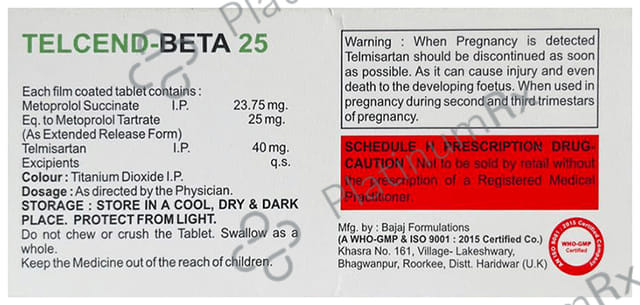Telcend Beta 25mg Tablet ER 10s