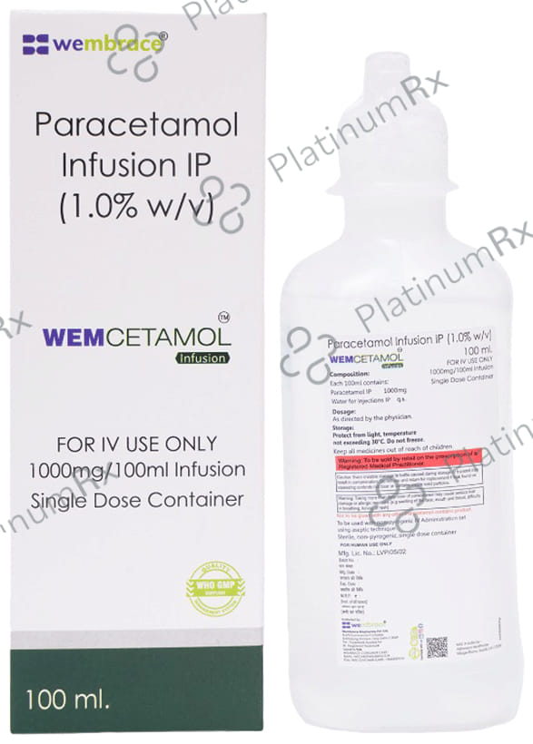 Wemcetamol 1000mg Infusion 100ml