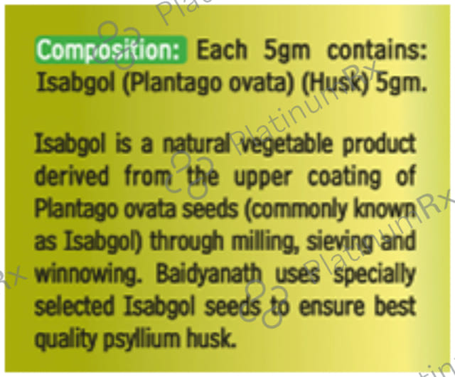 Baidyanath Vansaar Isabgol Psyllium Husk Powder - For Immunity & Constipation Relief 100 gm