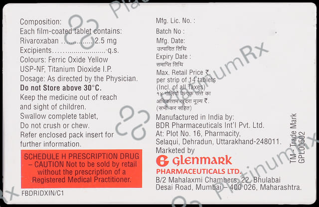 Rivaxon 2.5mg Tablet 14s