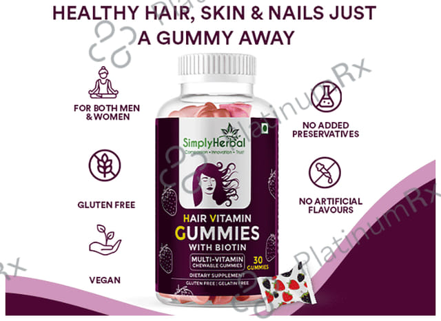 Simply Herbal Hair Vitamin Gummies with Biotin