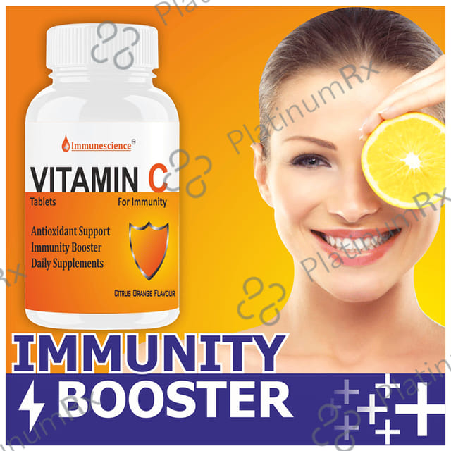 Immunescience Vitamin C for Immunity Orange Flavour Chewable Tablet 60s
