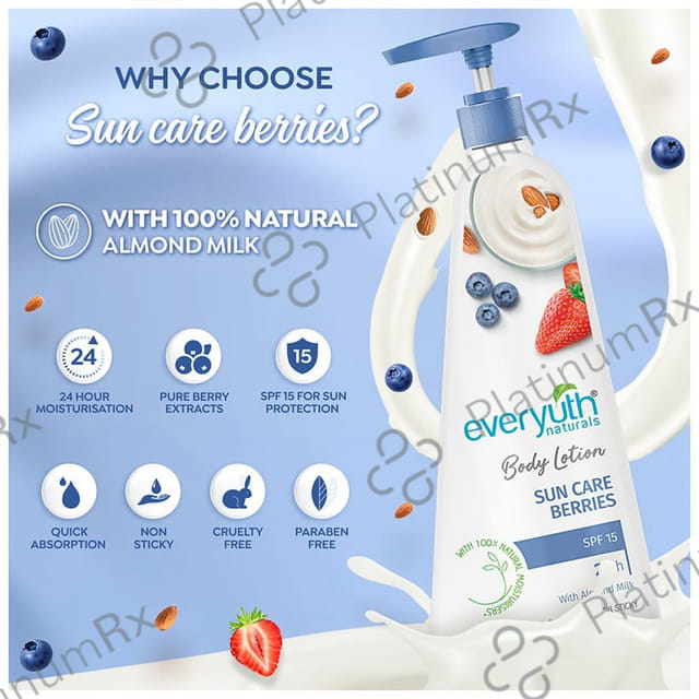 Everyuth Naturals Body Lotion Sun Care Berries SPF 15 500 ml