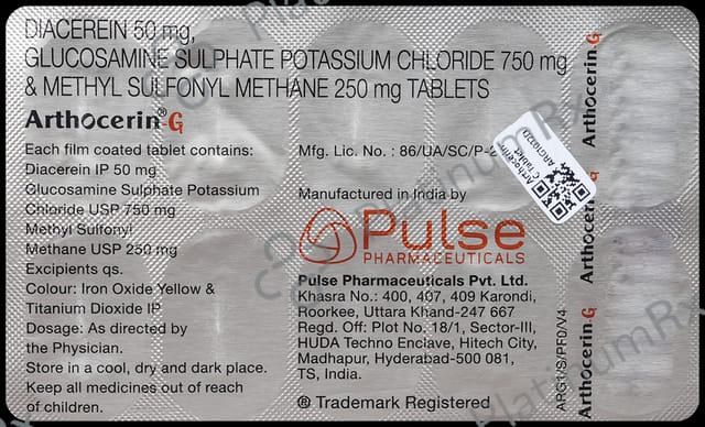 Arthocerin G 50/750/250mg Tablet 10s