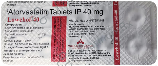 Lowchol 40mg Tablet
