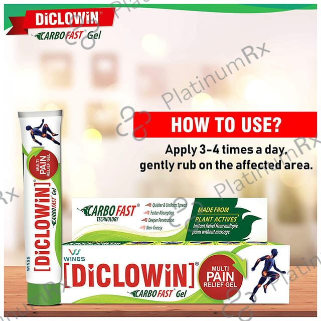 Diclowin Carbofast Pain Relief Gel 30gm