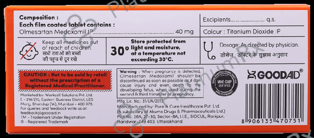 Goodsartan 40mg Tablet 10s
