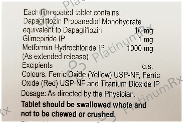 Gemer Dapa XR 10/1/1000mg Tablet 7s