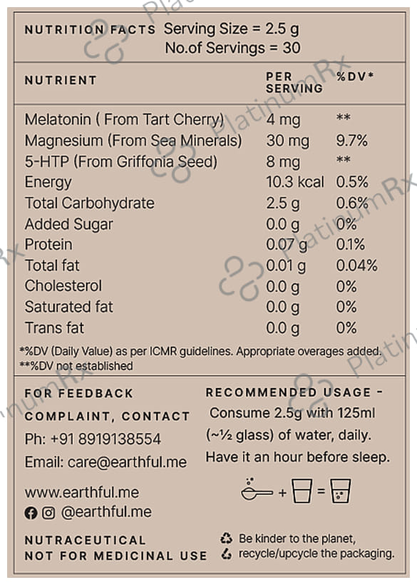 Earthful Sleep Aid Plant Melatonin + 5HTP