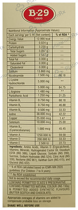 B 29 Syrup 200ml