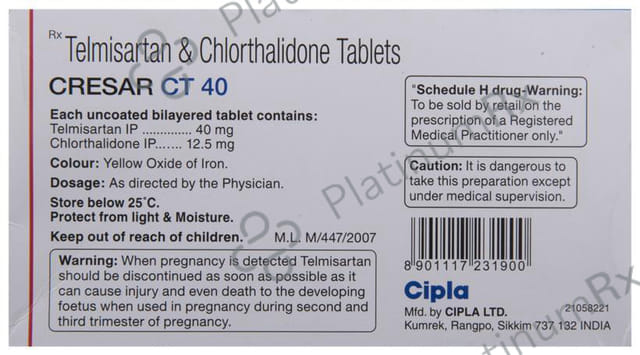 Cresar CT 40/12.5mg Tablet 10s