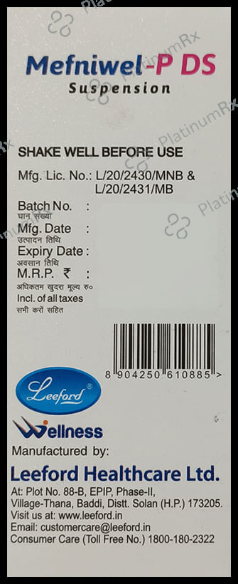 Mefniwel P 100/250mg Suspension 60ml