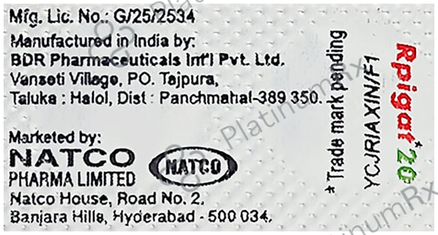 Rpigat 20mg Tablet 10s