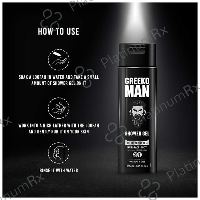 Greeko Man 3 in1 Charcoal Shower Gel 250ml