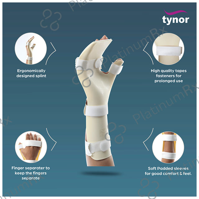 Tynor E 29 Hand Resting Splint Medium Left Beige & White