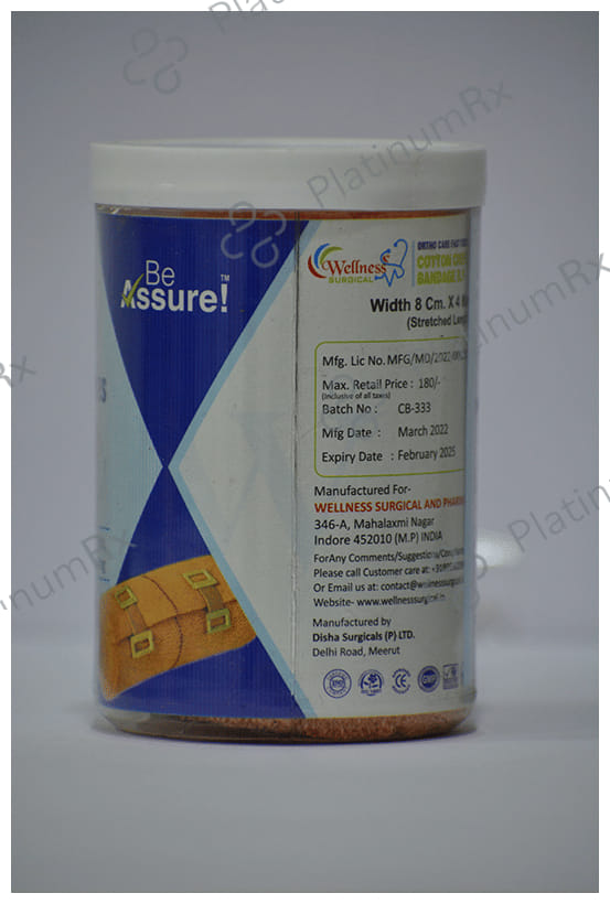 Wellness Surgical Ortho Care Fast Edges Cotton Crepe Bandage 8cm x 4m