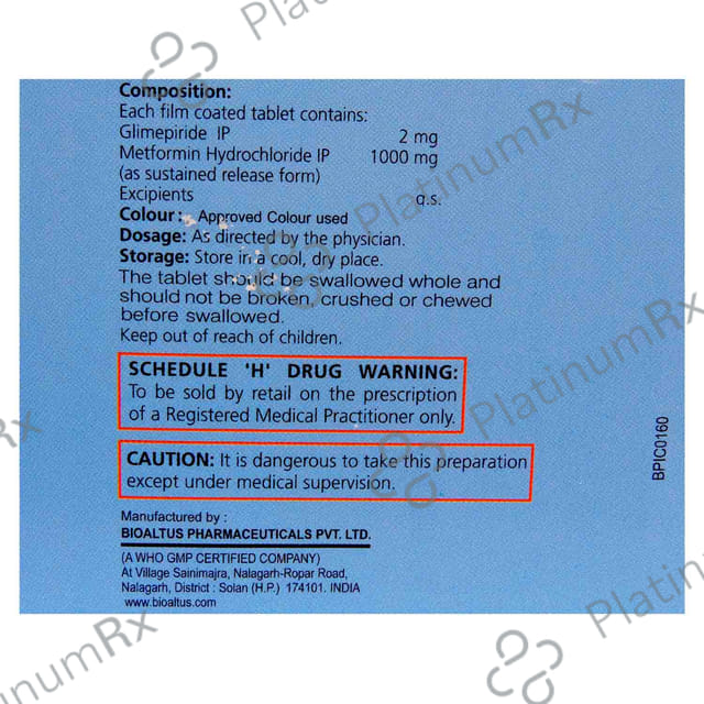 Endoglim M 2mg/500mg Tablet 10 tablets