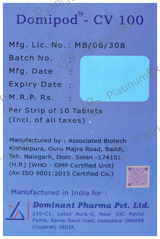 Domipod CV 100mg Tablet DT 10s