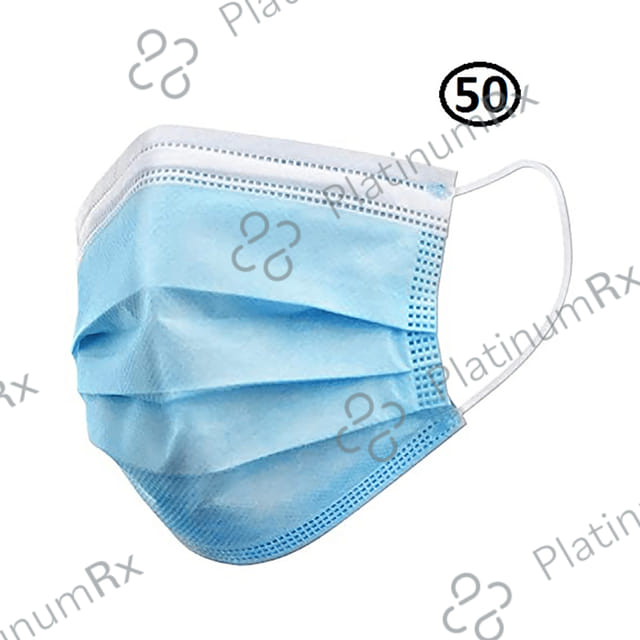 Clear & Sure 3 Ply Surgical Face Mask with Adjustable Nose Pin Blue 50 masks