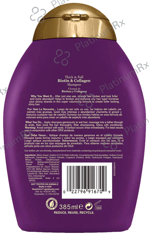 OGX Thick & Full+ Biotin & Collagen Shampoo 385ml