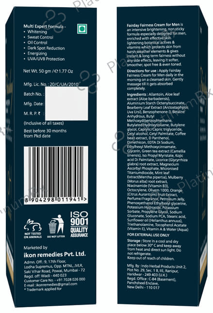 Fairday pH Balanced Fairness Cream for Men (50gm Each) 1 Tube