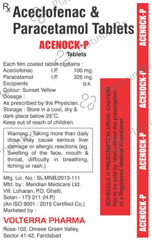 Acenock P 100/325mg Tablet 10s