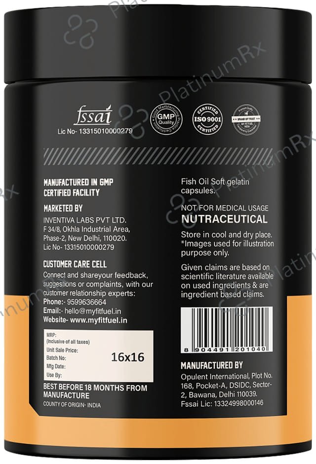 MyFitFuel Triple Strength Omega 3 Fish Oil 1200mg Soft Gelatin Capsule 60 capsules