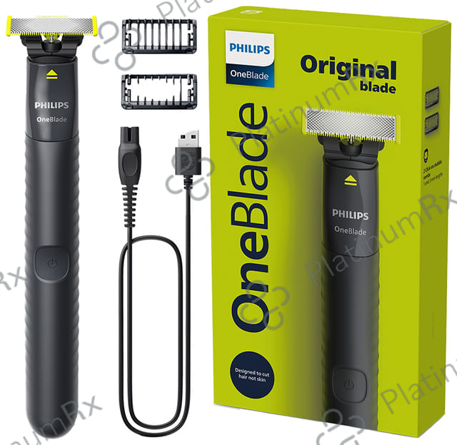 Philips QP1424/10 OneBlade Hybrid Trimmer and Shaver with Dual Protection Technology with 2 Trimming Combs