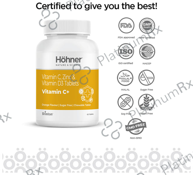Hohner Vitamin C+ Chewable Orange Sugar Free Tablet 60s