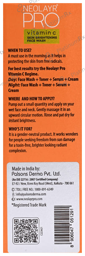 Neolayr Pro Vitamin C Skin Brightening Face Wash