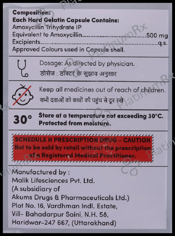 Aidcillin 500mg Capsule 10s