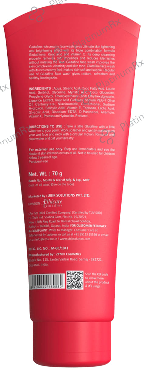Glutafine Rich Creamy Face Wash 70gm