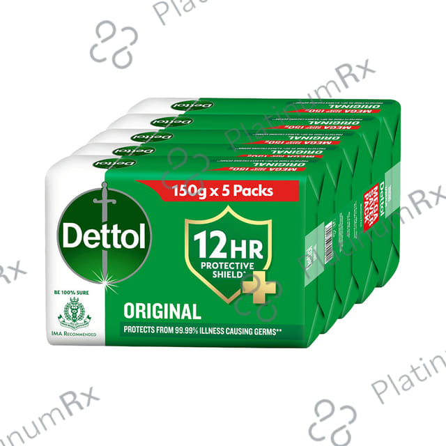 Dettol Original Germ Defence Bathing Soap Bar (150gm Each) 5 units