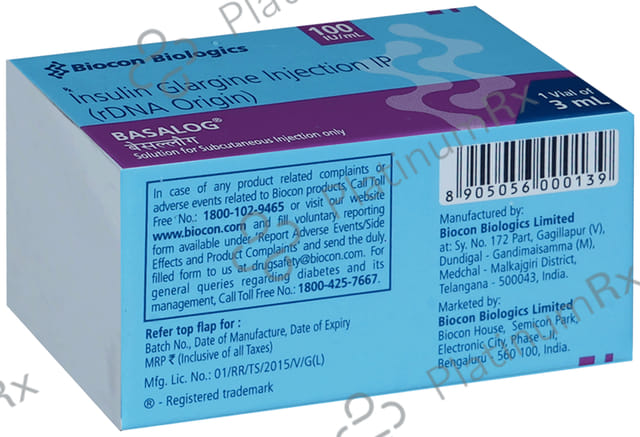 Basalog (100 IU/ml) (1*3ml Vial) Solution For Injection 3ml