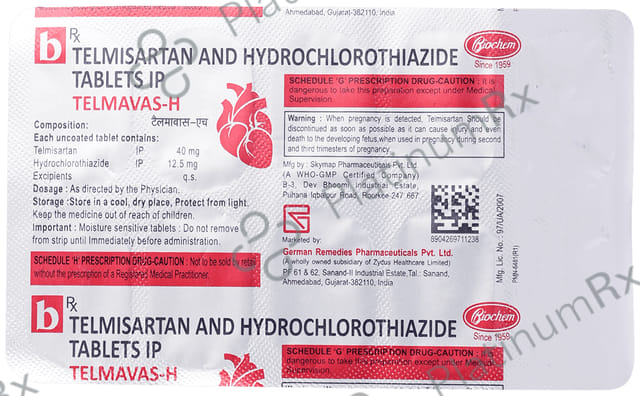 Telmavas H 12.5/40mg Tablet 10s