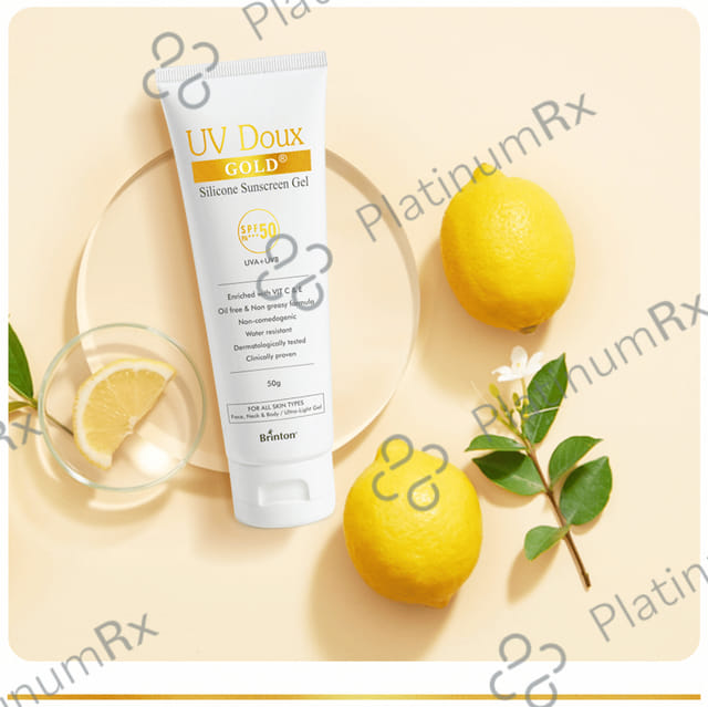 UV Doux Gold Silicone Sunscreen SPF 50 Gel 50gm