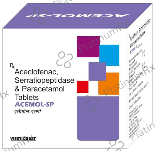 Acemol SP 100/325/15mg Tablet 10s West-Coast Pharmaceutical Works Ltd.