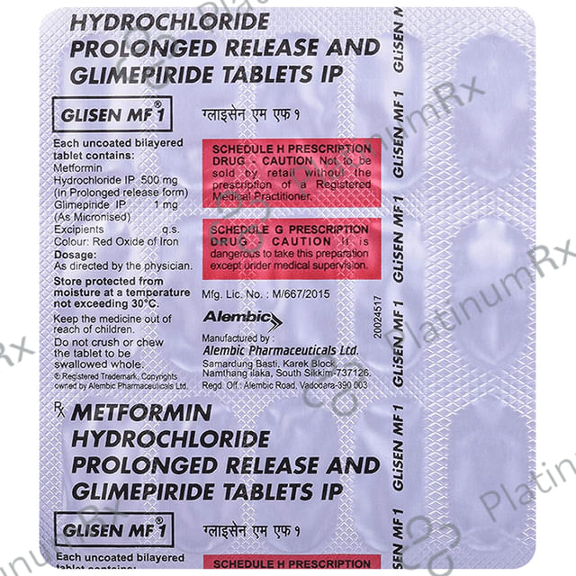 Glisen MF 1/500mg Tablet PR 15s