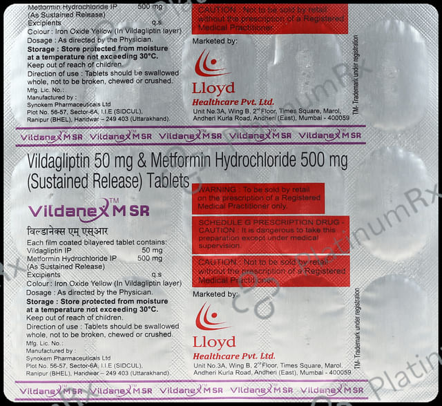 Vildanex M SR 500/50mg Tablet 15s