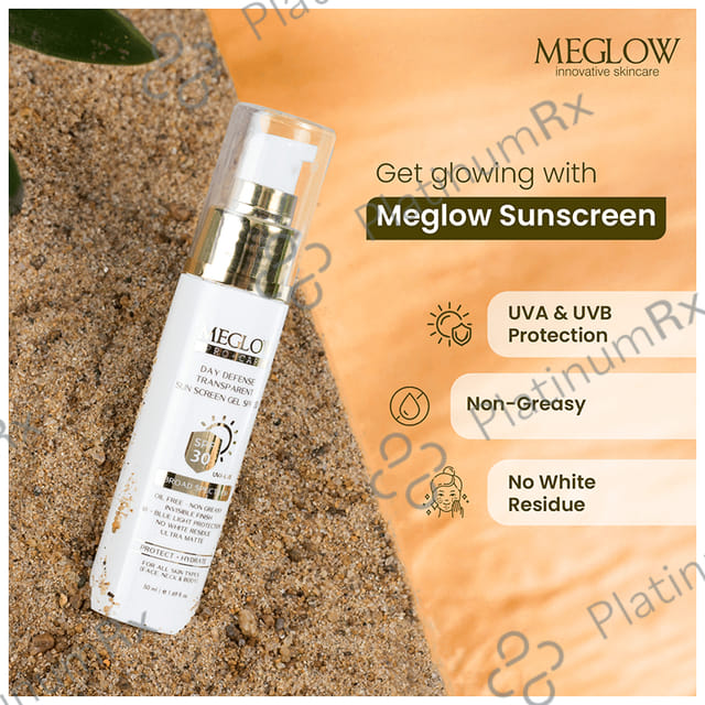 Meglow Pro Care Day Defense Transparent Sun Screen SPF 30 Gel 50ml
