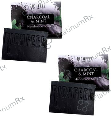 Richfeel Naturals Charcoal & Mint Handmade Soap (100gm Each) 2 Soap