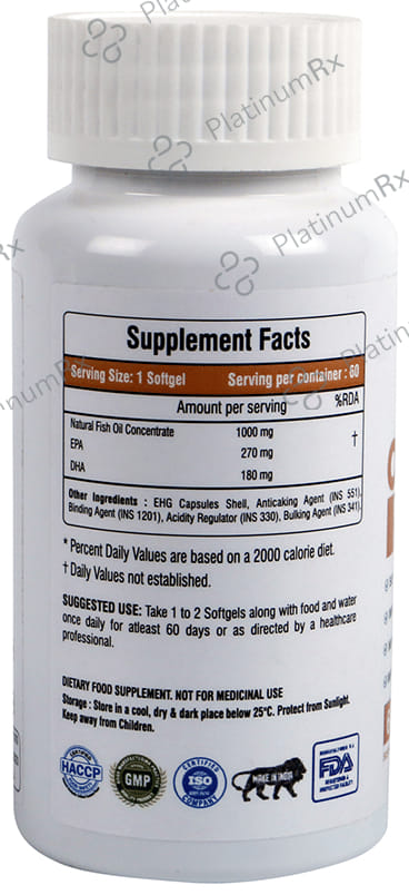 Sazahu Omega 3 Double Strength Fish Oil Softgel Capsule 60s