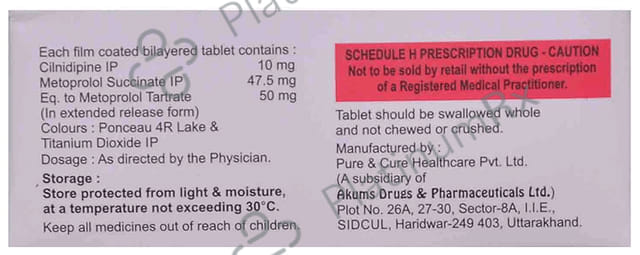 Cilidin M 10/50mg Tablet ER 10s