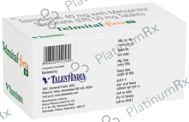 Telmital-Beta 50 Tablet ER