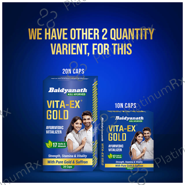 Baidyanath Vita-Ex Gold Capsule for Vitality & Stamina 10 capsules