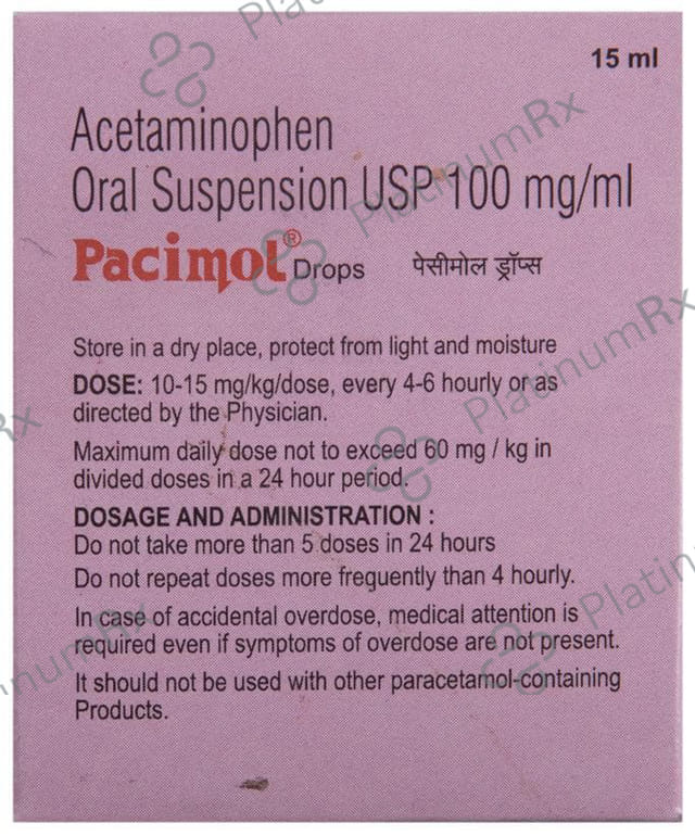 Pacimol 100mg Drops 15ml