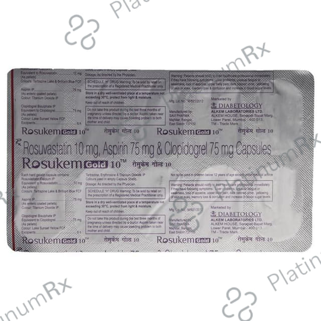 Rosukem Gold 10/75/75mg Capsule 10s