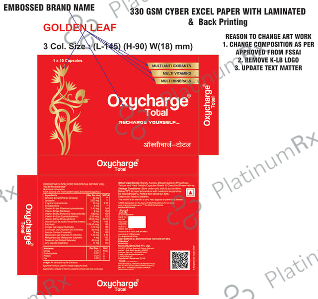Oxycharge Total Recharge Yourself Multivitamin Multiminerals Capsule for Men & Women